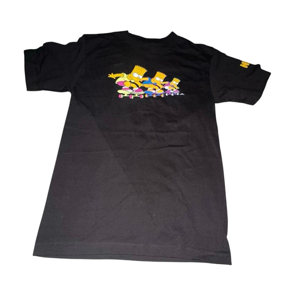 The Simpsons Bart Skateboard T-Shirt Black Small Graphic Tee